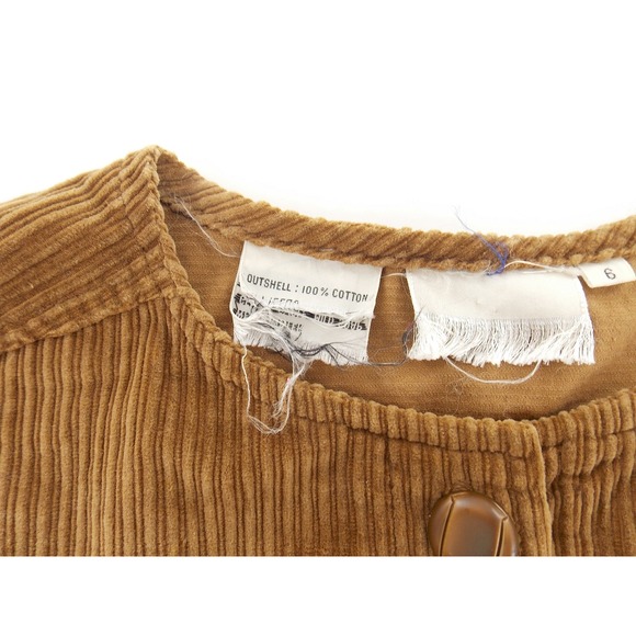 Vintage Corduroy Vest Safari Utility Multi Pocket Womens Size 6 Brown Button Up - Picture 4 of 7